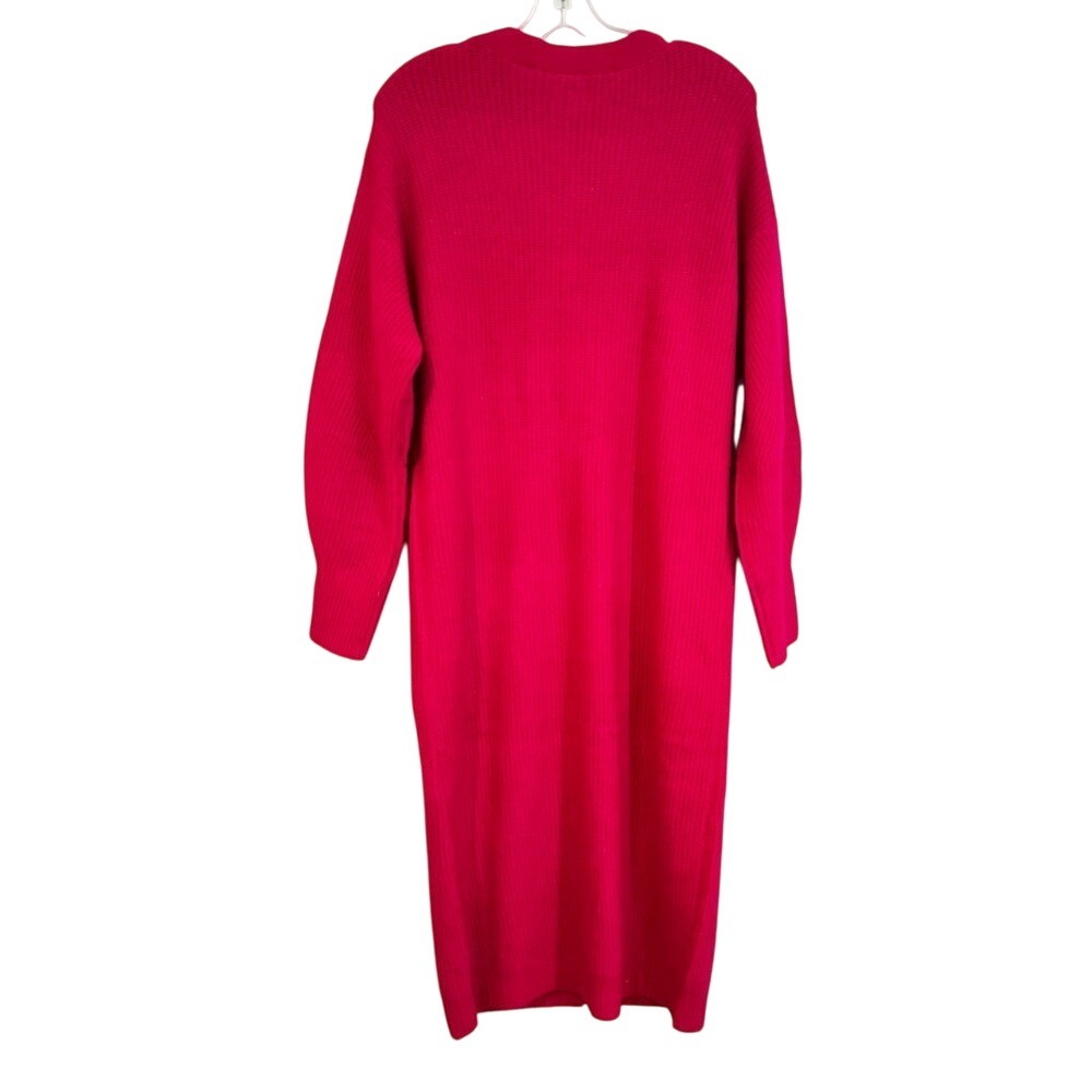 A New Day Target Button Up Sweater Dress Women's Small Fuchsia Casual Y2K Career - Picture 10 of 11
